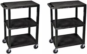WT34S 3 Shelves Tuffy Utility Cart - Black (Pack of 2)