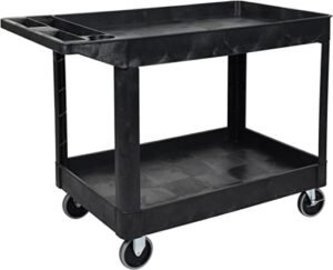 XLC11-B Two Shelf Heavy-Duty Utility Cart , Black