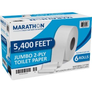 Marathon Bath Tissue, Jumbo Roll, 2-Ply, 3.5" x 900', 6 ct