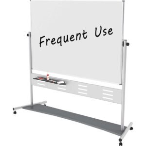MasterVision Magnetic Reversible Mobile Easel, White/Silver, 70.8"W x 47.2"L x 80"H