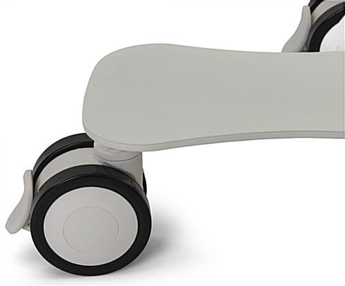 Max 10.5" Tablet Stand w/ Wheels, Adjustable Height, Tilting Enclosure - White - Image 6