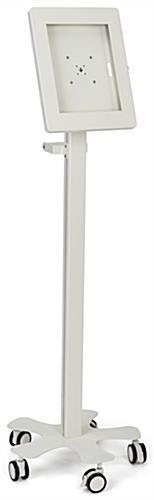 Max 12.9" Tablet Stand w/ Wheels, Adjustable Height, Tilting Enclosure - White - Image 2