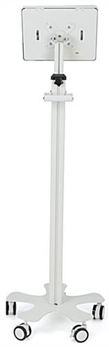 Max 12.9" Tablet Stand w/ Wheels, Adjustable Height, Tilting Enclosure - White - Image 3