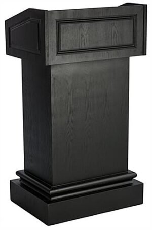 MDF Podium for Floor, High Desktop Side, Sliding Drawer, MDF - Black