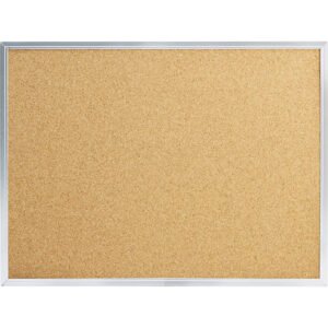Mead Cork Bulletin Board, Aluminum Frame, 24"W x 18"L