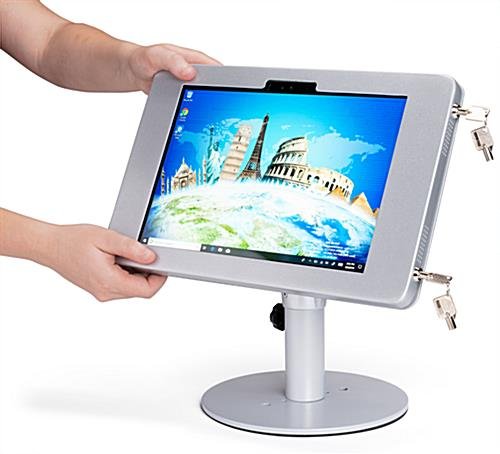 Microsoft Surface Adjustable Desktop Stand, Locking Enclosure - Silver - Image 3