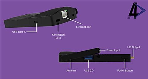 Mini Media Player for Digital Signs w/ Windows 10 OS, Wireless Connectivity - Black - Image 8