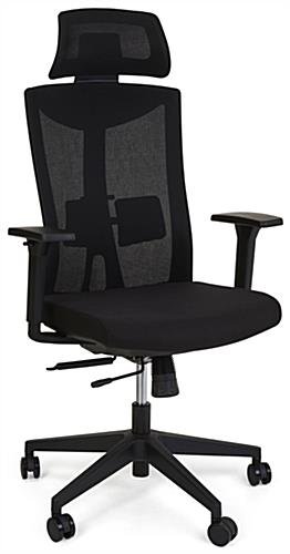 Mobile Office Chair w/ Adjustable Armrests, Lumbar Support, Tilting Back - Black