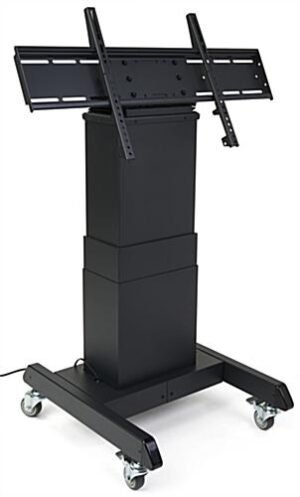 Motorized TV Stand w/ Wheels, 43-100" Screens, Height Adjustable, Tilting - Black