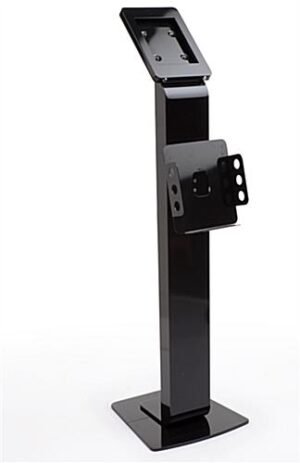 Navigator Plus Series iPad Floor Stand w/ Lock & Magazine Pocket – Black