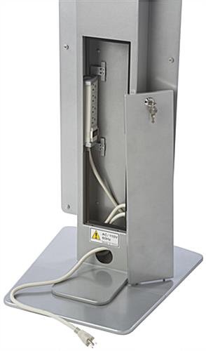 Navigator Plus Series iPad Floor Stand w/ Locking Enclosure & Custom Artwork - Silver - Image 4
