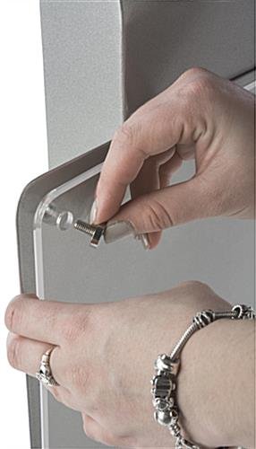 Navigator Plus Series iPad Floor Stand w/ Locking Enclosure & Custom Artwork - Silver - Image 5
