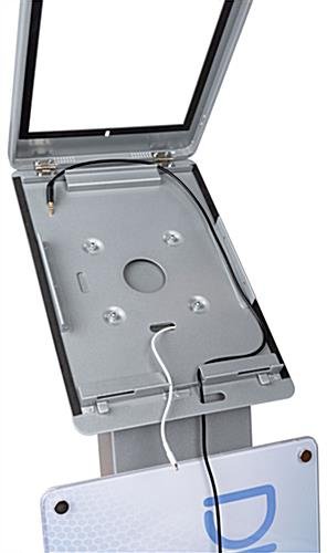 Navigator Plus Series iPad Floor Stand w/ Locking Enclosure & Custom Artwork - Silver - Image 8