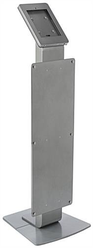 Navigator Plus Series iPad Floor Stand w/ Locking Enclosure & Poster Holder - Silver