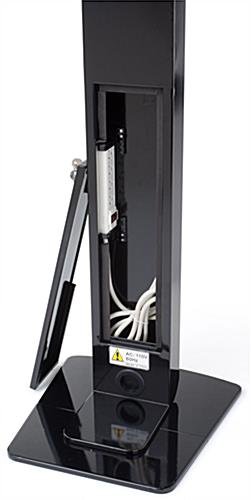 Navigator Plus Series iPad Floor Stand w/ Locking Enclosure & Poster Holder - Black - Image 2