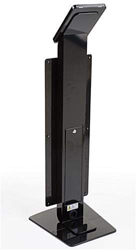 Navigator Plus Series iPad Floor Stand w/ Locking Enclosure & Poster Holder - Black - Image 3