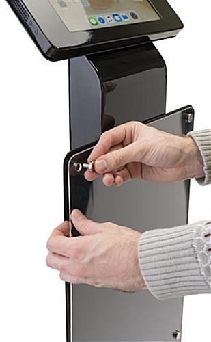 Navigator Plus Series iPad Pro 10.5” Locking Floor Stand w/ Poster Holder - Black - Image 5