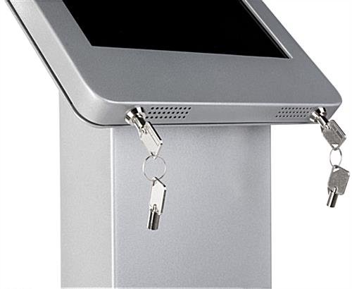 Navigator Plus Series iPad Pro Floor Stand w/ Locking Holder & Custom Poster - Silver - Image 3