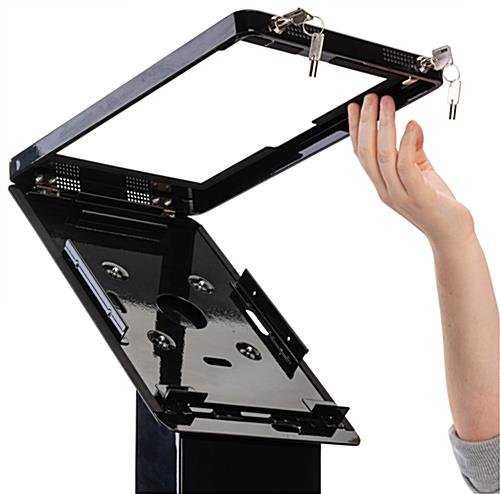 Navigator Plus Series Microsoft Surface Floor Stand w/ Sign Panel - Black - Image 4