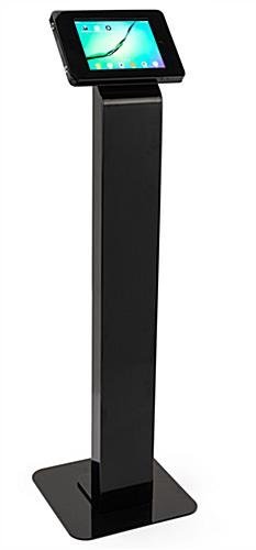Navigator Series iPad Floor Stand & Enclosure w/ Lock and Hidden Power Strip - Black