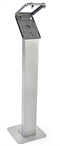 Navigator Series iPad Floor Stand & Enclosure w/ Lock and Hidden Power Strip - Silver - Image 2