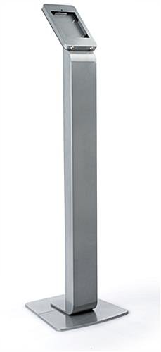Navigator Series iPad Mini Floor Stand & Enclosure w/ Lock & Power Supply - Silver
