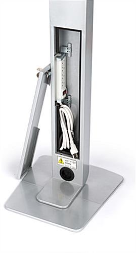 Navigator Series iPad Mini Floor Stand & Enclosure w/ Lock & Power Supply - Silver - Image 6