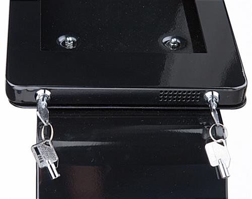 Navigator Series iPad Mini Floor Stand & Enclosure w/ Lock & Power Supply - Black - Image 4
