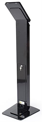 Navigator Series iPad Mini Floor Stand & Enclosure w/ Lock & Power Supply - Black - Image 5