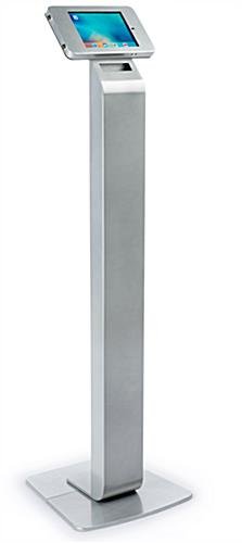 Navigator Series iPad Mini Floor Stand & Enclosure w/ Lock & Power Supply - Silver - Image 2
