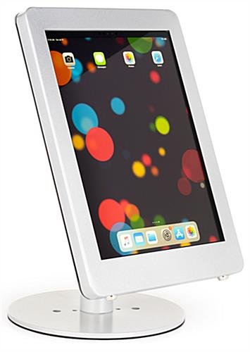 Navigator Series iPad Pro Counter Stand/Mount & Adjustable Enclosure w/ Lock - Silver