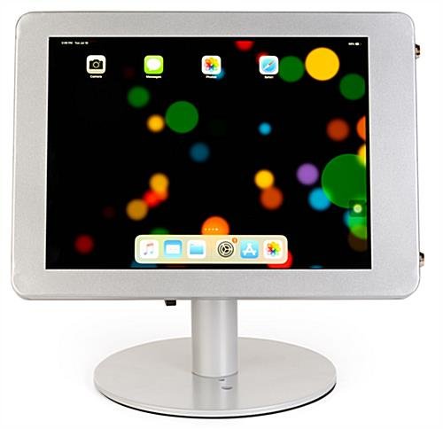 Navigator Series iPad Pro Counter Stand/Mount & Adjustable Enclosure w/ Lock - Silver - Image 3