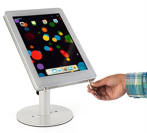 Navigator Series iPad Pro Counter Stand/Mount & Adjustable Enclosure w/ Lock - Silver - Image 5