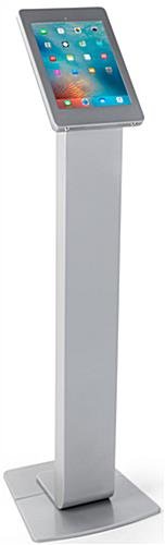 Navigator Series iPad Pro Floor Stand & Enclosure w/ Lock & Power Supply - Silver