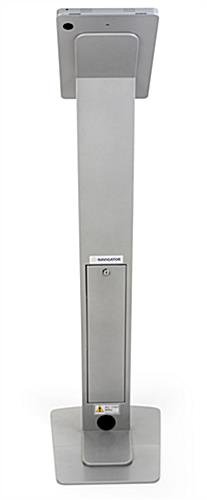 Navigator Series iPad Pro Floor Stand & Enclosure w/ Lock & Power Supply - Silver - Image 6