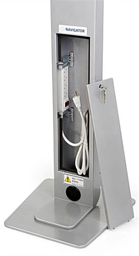 Navigator Series iPad Pro Floor Stand & Enclosure w/ Lock & Power Supply - Silver - Image 8