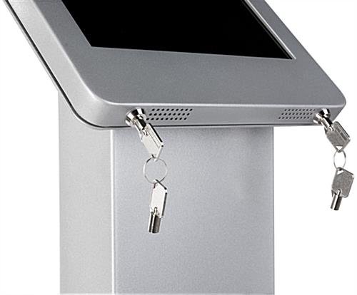 Navigator Series iPad Pro Floor Stand & Enclosure w/ Lock & Power Supply - Silver - Image 3