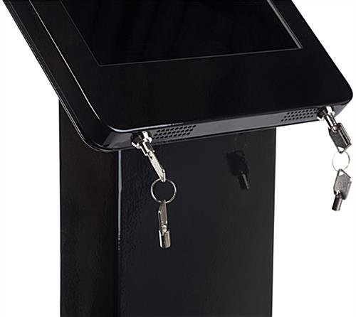 Navigator Series iPad Pro Floor Stand & Enclosure w/ Lock & Power Supply - Black - Image 3