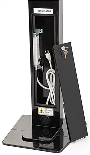 Navigator Series iPad Pro Floor Stand & Enclosure w/ Lock & Power Supply - Black - Image 8