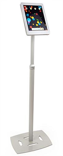 Navigator Series iPad Pro Floor Stand & Height Adjustable Enclosure w/ Lock - Silver - Image 3