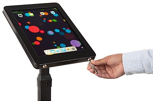 Navigator Series iPad Pro Floor Stand & Height Adjustable Enclosure w/ Lock - Black - Image 5