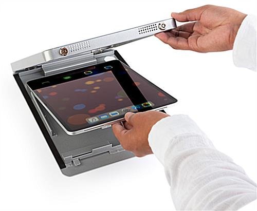 Navigator Series iPad Pro Wall Mount & Adjustable Enclosure w/ Lock - Silver - Image 4