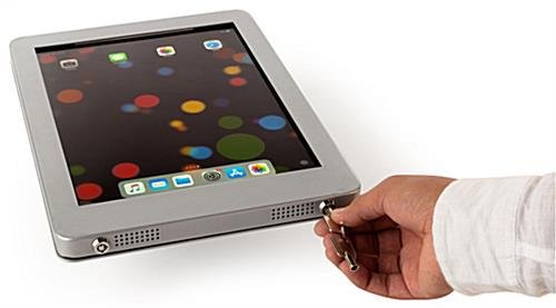 Navigator Series iPad Pro Wall Mount & Adjustable Enclosure w/ Lock - Silver - Image 5