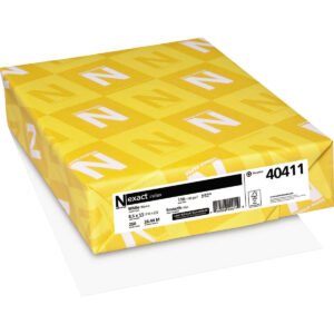 Neenah Exact Index Cardstock Paper, 94 Bright, 110 lb, White, 8-1/2" x 11", 250 Sheets