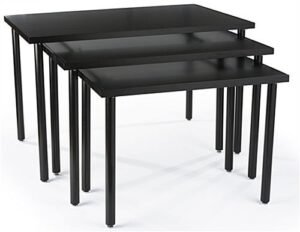 Nesting Display Tables, Rectangular, Set of 3 - Black