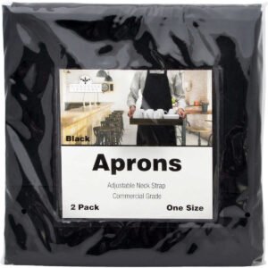 Nouvelle Legende Commercial Grade Chef's Apron, Black, 2 ct