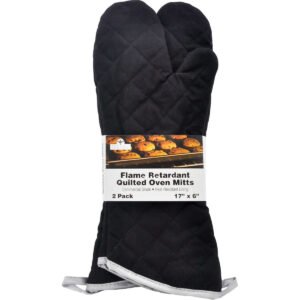 Nouvelle Legende Flame Retardant Oven Mitt, Black, 2 ct