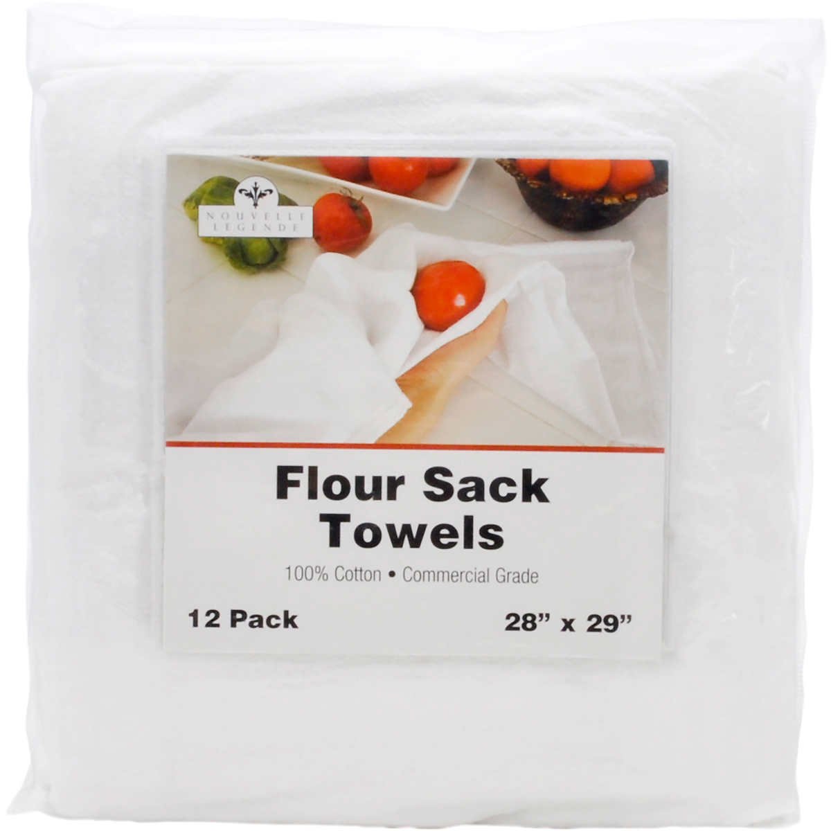 Nouvelle Legende Flour Sack Towel, White, 12 ct