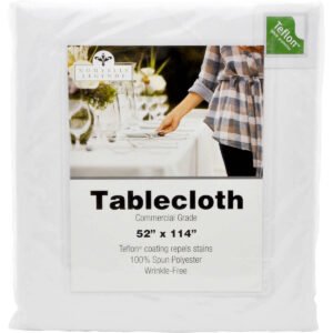 Nouvelle Legende Tablecloth, 52" x 114", White