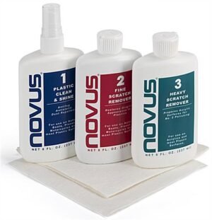 NOVUS 5-Piece Polishing Kit for Plastics, Three 8 oz. Bottles & Two Microfiber Cloths